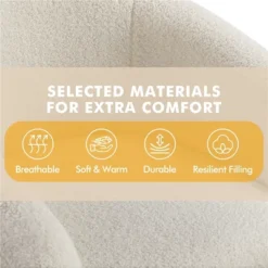 Yaheetech Upholstered Armchair Accent Barrel Chair Ivory 13 Yaheetech Upholstered Armchair Accent Barrel Chair Ivory -Homcom Furniture Shop GUEST cf36f20a 35c0 40de b9d4 235c97383533