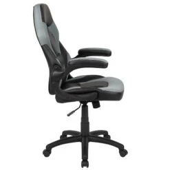BlackArc High Back Gaming Chair With Gray And Black Faux Leather Upholstery, Height Adjustable Swivel Seat & Padded Flip-Up Arms -Homcom Furniture Shop GUEST cf90ef5c 0aaf 4111 ab6d 4e12c284cb8e