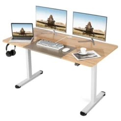 Costway Electric Height Adjustable Standing Desk, Sit To Stand Computer Workstation Home Office Desk -Homcom Furniture Shop GUEST d0b3abf5 6f9a 44d9 813e 9d39dd223e67