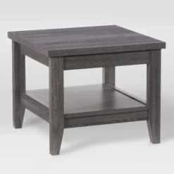 Hollywood Side Table With Shelf Dark Gray - CorLiving