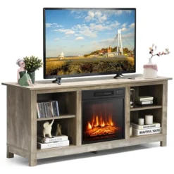 Costway 58'' 2-Tier Fireplace TV Stand W/18'' 1400W Electric Fireplace 65'' -Homcom Furniture Shop GUEST d27b5a42 6b6c 439e b54c 76c562104fe9