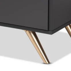 Kelson Wood 5 Drawer Chest Dark Gray/Gold - Baxton Studio -Homcom Furniture Shop GUEST d347f84b bad3 4ed6 b105 398b1f099ffe