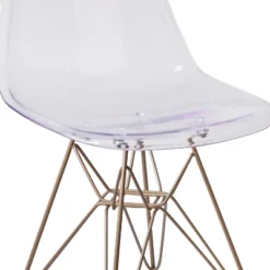 Emma And Oliver Ghost Chair With Gold Metal Base -Homcom Furniture Shop GUEST d43da26b 7378 46ea b5ce 3e0dfcb7d944