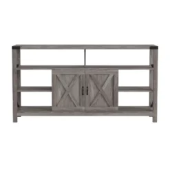 Emma And Oliver Modern Rustic Farmhouse Media Console Cabinet With Spacious Open And Closed Storage -Homcom Furniture Shop GUEST d48785cb 7cfa 42be 8b7d e90a1b0f85a6