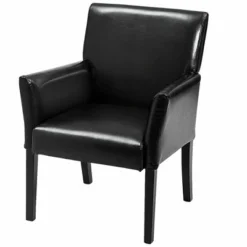 Costway Set Of 2 PU Leather Guest Chairs Reception Side Arm Chairs Upholstered Wood Leg -Homcom Furniture Shop GUEST d52c3010 934d 444d b8fe 307b05a7d167