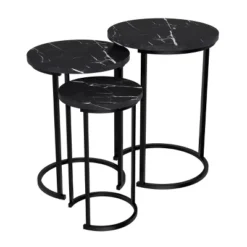 Hastings Home End Tables With Faux Marble Top And Black Metal Base Nesting Tables, Black, Set Of 3 15 Hastings Home End Tables With Faux Marble Top And Black Metal Base Nesting Tables, Black, Set Of 3 -Homcom Furniture Shop GUEST d957dc8a 8e89 4ca5 a76d 5ec5fa63a3db
