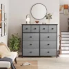 REAHOME 10 Drawer Steel Frame Bedroom Storage Organizer Chest Dresser With Waterproof Top, Adjustable Feet, And Wall Safety Attachment, Light Grey -Homcom Furniture Shop GUEST d9adcbda d43d 4cb3 ba3d c24cc2bcf20f