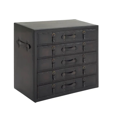 Vinyl 5 Drawer Buffet Dark Espresso - Olivia & May 6 Vinyl 5 Drawer Buffet Dark Espresso - Olivia & May - Image 4