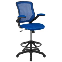 Flash Furniture Mid-Back Mesh Ergonomic Drafting Chair With Adjustable Foot Ring And Flip-Up Arms -Homcom Furniture Shop GUEST d9e8bd21 1df6 4f74 8749 e027e047d127