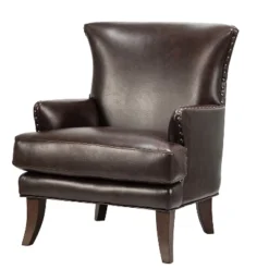 Jorge Vegan Leather Armchair With Nailhead Trim | Karat Home -Homcom Furniture Shop GUEST da9bef7b e37c 4078 846f 1652d79d40e7