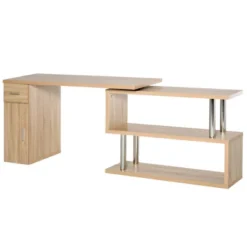 HOMCOM L-Shaped Rotating Computer Desk Home Office Study Workstation With Storage Shelves, Cabinet And Drawer For Home & Office -Homcom Furniture Shop GUEST db214b60 35d7 4482 aca5 e3affd187af0