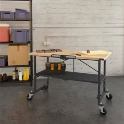 Portable Workbench /Craft Desk/ Folding Utility Table Steel Gray - Room & Joy -Homcom Furniture Shop GUEST db5f1dd1 d95a 480b 8881 fbb48fd9bd97