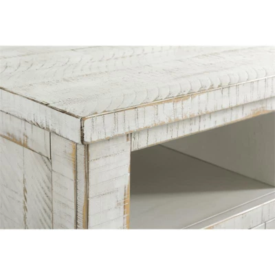 Nantucket 65" Solid Wood TV Stand Antique White - Martin Svensson Home 5 Nantucket 65" Solid Wood TV Stand Antique White - Martin Svensson Home - Image 3