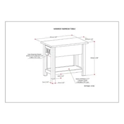 14" Garret Narrow Side Table - Wyndenhall -Homcom Furniture Shop GUEST dbfa0aa2 e3d8 42d9 8769 2d2e1639d463