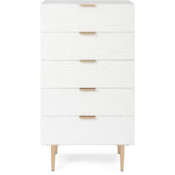 Jolie 5 Drawer Tallboy Dresser White - Adore Decor 17 Jolie 5 Drawer Tallboy Dresser White - Adore Decor -Homcom Furniture Shop GUEST dc589235 8675 4e65 a67f ce72f7dd3fe1