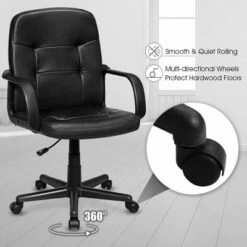 Costway Ergonomic Mid-Back Executive Office Swivel Computer Desk Chair New -Homcom Furniture Shop GUEST dcac4100 3ea7 4029 9deb c2a892f27f15