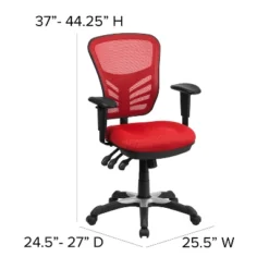Emma And Oliver Mid-Back Mesh Triple Paddle Swivel Ergonomic Office Chair With Adjustable Arms -Homcom Furniture Shop GUEST dcc33874 68c3 44fe 8f71 3cb441c2a4a3