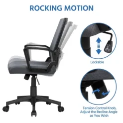 Yaheetech Adjustable Mid-Back Office Chair Computer Chair With Wheels -Homcom Furniture Shop GUEST dd2e862e 99a2 47fd 99bb 75758f85e380