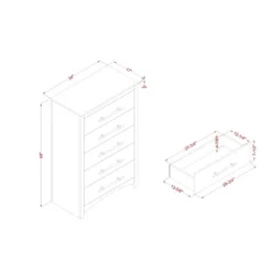 Melonnes 5 Drawer Chest Walnut - HOMES: Inside + Out -Homcom Furniture Shop GUEST ddc8eed4 3caa 48a4 a535 709c0be5892c