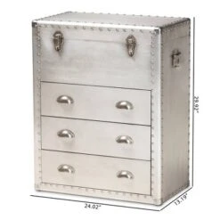Serge Metal 3 Drawer Accent Storage Chest Silver - Baxton Studio 21 Serge Metal 3 Drawer Accent Storage Chest Silver - Baxton Studio -Homcom Furniture Shop GUEST de314f17 ae2d 4cf0 a3a0 2475f8c80da7