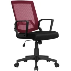 Yaheetech Adjustable Mid-Back Office Chair Computer Chair With Wheels -Homcom Furniture Shop GUEST de674383 273b 4f50 ab52 7fd0f17f274d