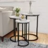 Hastings Home Round End Tables With Faux Marble Top And Black Metal Base Nesting Tables, White, Set Of 3 1 Hastings Home Round End Tables With Faux Marble Top And Black Metal Base Nesting Tables, White, Set Of 3 -Homcom Furniture Shop GUEST dfbaef84 5ce6 4a55 b163 377c77dd81b7