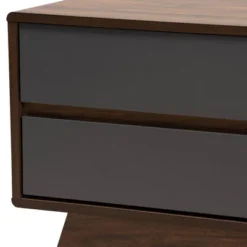 2 Drawer Koji Two-Toned Wood TV Stand For TVs Up To 65" Gray/Walnut - Baxton Studio 12 2 Drawer Koji Two-Toned Wood TV Stand For TVs Up To 65" Gray/Walnut - Baxton Studio -Homcom Furniture Shop GUEST dff0c49b a7db 402b b8ab d247723011f1