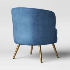 Beadle Accent Chair With Brass Leg Velvet Blue - Project 62™ -Homcom Furniture Shop GUEST e11583ec 29c6 45c1 beb3 aaaa0bb28088