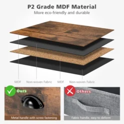 Costway 5-Drawer Dresser Fabric Storage Tower W/wooden Top Chest Organizer Rustic Brown -Homcom Furniture Shop GUEST e1509612 5b63 44dd be69 eb9e461a3a7c