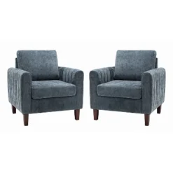 Set Of 2 Deionides Tufted Wooden Upholstered Comfy Club Chair For Bedroom And Living Room With Wood Legs Comfy Club Chair For Bedroom With Wood Legs | ARTFUL LIVING DESIGN -Homcom Furniture Shop GUEST e194daaf dc79 4b15 a468 9517302fc249