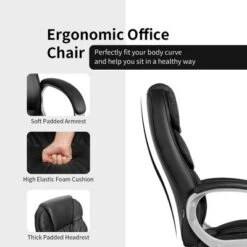 Costway Ergonomic Office Task Chair High Back Leather Swivel -Homcom Furniture Shop GUEST e21f10d6 57f9 4d04 98f2 20b5d89bd50a