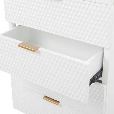 Jolie 5 Drawer Tallboy Dresser White - Adore Decor 6 Jolie 5 Drawer Tallboy Dresser White - Adore Decor - Image 4