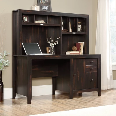 Dakota Pass Computer Desk With Hutch Light Brown - Sauder 3 Dakota Pass Computer Desk With Hutch Light Brown - Sauder