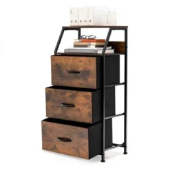 Costway 3 Drawer Dresser W/ Wood Top Sturdy Steel Frame Storage Organizer Dresser -Homcom Furniture Shop GUEST e39010a9 e76f 4283 a4a4 cd080fe8b340