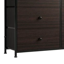 REAHOME 10-Drawer Steel Frame Bedroom Storage Organizer Chest Dresser With Waterproof Top, Adjustable Feet, And Wall Safety Attachment, Dark Brown -Homcom Furniture Shop GUEST e47c79b5 8402 4979 9774 f2ee8f23aec5