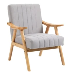 HOMCOM Accent Chair With Softness & Support, Upholstered Arm Chair For Living Room Furniture, Comfy Chair For Bedroom, Living Room Chair, Pastel Gray -Homcom Furniture Shop GUEST e53967ae 2671 4f64 9931 3b67a11e0e75