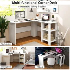Costway L-shaped Corner Computer Desk Home Office Writing Workstation With Storage Shelves 19 Costway L-shaped Corner Computer Desk Home Office Writing Workstation With Storage Shelves -Homcom Furniture Shop GUEST e593968a 6f8d 43ca 804c 631667989cf9