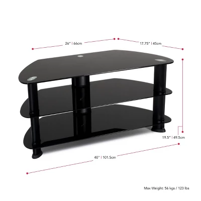 Corner TV Stand For TVs Up To 43" Black - CorLiving 6 Corner TV Stand For TVs Up To 43" Black - CorLiving - Image 4