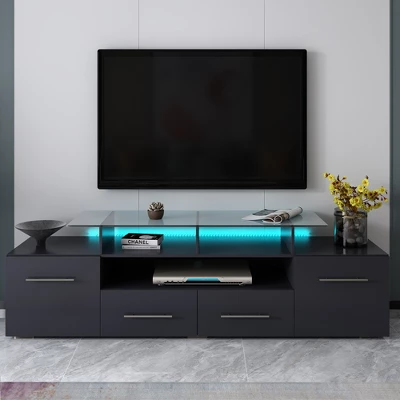 ModernLuxe Modern Stylish Functional TV Stand With Color Changing LED Lights High Gloss TV Cabinet 3 ModernLuxe Modern Stylish Functional TV Stand With Color Changing LED Lights High Gloss TV Cabinet