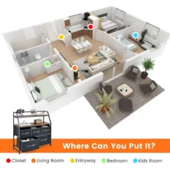 Costway 5-Drawer Storage Dresser Organizer Unit With Fabric Bin For Living Room Bedroom -Homcom Furniture Shop GUEST e632f528 5810 4721 af98 c8964bb719fd