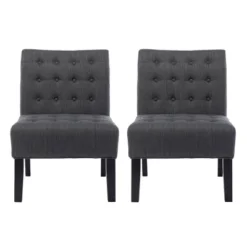 Set Of 2 Lewis Contemporary Fabric Tufted Slipper Chairs - Christopher Knight Home -Homcom Furniture Shop GUEST e66721c0 6efe 476a 9873 560dc0d050e2