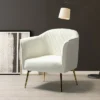 Velvet Barrel Chair With Goden Base Contemporary And Classic Velvet Accent Chair For Living Room | Karat Home