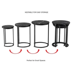 Hastings Home End Tables With Faux Marble Top And Black Metal Base Nesting Tables, Black, Set Of 3 11 Hastings Home End Tables With Faux Marble Top And Black Metal Base Nesting Tables, Black, Set Of 3 -Homcom Furniture Shop GUEST e7551654 5ab3 4232 9502 5cf76709e306