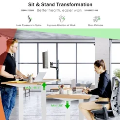 55''x28'' Electric Standing Desk Adjustable Sit To Stand Table W/USB Port WhiteNatural 16 55''x28'' Electric Standing Desk Adjustable Sit To Stand Table W/USB Port WhiteNatural -Homcom Furniture Shop GUEST e893a326 4268 43f9 98a9 762a5d504865