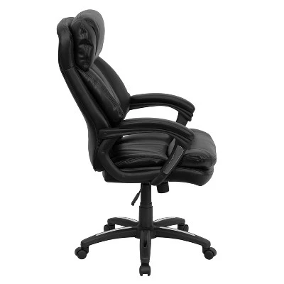 Flash Furniture Iris High Back Black LeatherSoft Executive Swivel Ergonomic Office Chair With Plush Headrest, Extensive Padding And Arms 5 Flash Furniture Iris High Back Black LeatherSoft Executive Swivel Ergonomic Office Chair With Plush Headrest, Extensive Padding And Arms - Image 3