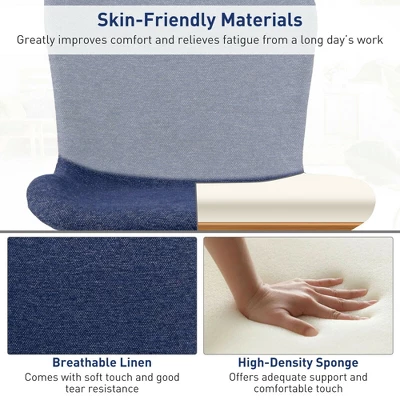 Costway Mid Back Armless Office Chair Adjustable Swivel Linen Task Chair 10 Costway Mid Back Armless Office Chair Adjustable Swivel Linen Task Chair - Image 8