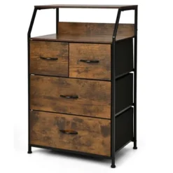 Costway 4 Drawer Dresser Tall Wide Storage Organizer Unit W/ Wooden Top Fabric Bins 19 Costway 4 Drawer Dresser Tall Wide Storage Organizer Unit W/ Wooden Top Fabric Bins -Homcom Furniture Shop GUEST ecacfaad d3d6 49f5 abc6 61885e3615ae