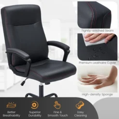 Costway Adjustable Home Office Computer Chair Swivel Rocking Executive Desk Chair With Arms -Homcom Furniture Shop GUEST ecb9cd62 7e5a 4ab8 b841 3106f067065a