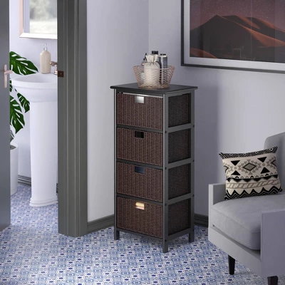 36.81" Omaha Storage Rack With Baskets Black - Winsome 5 36.81" Omaha Storage Rack With Baskets Black - Winsome - Image 3