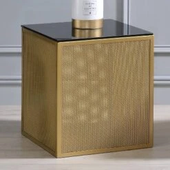 Dervock Glass Top Side Table With Glass Top - MiBasics